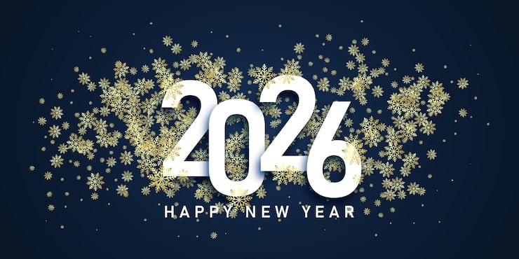 happy new year banner with snowflakes design 1048 21828