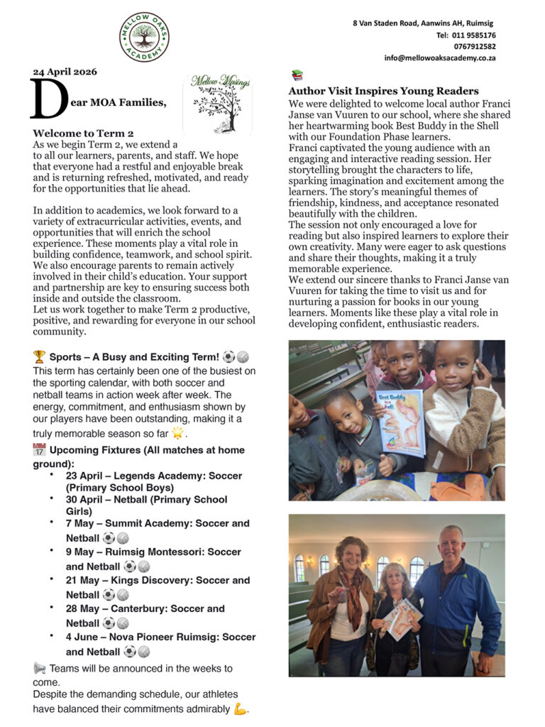 newsletter 24th april 2026