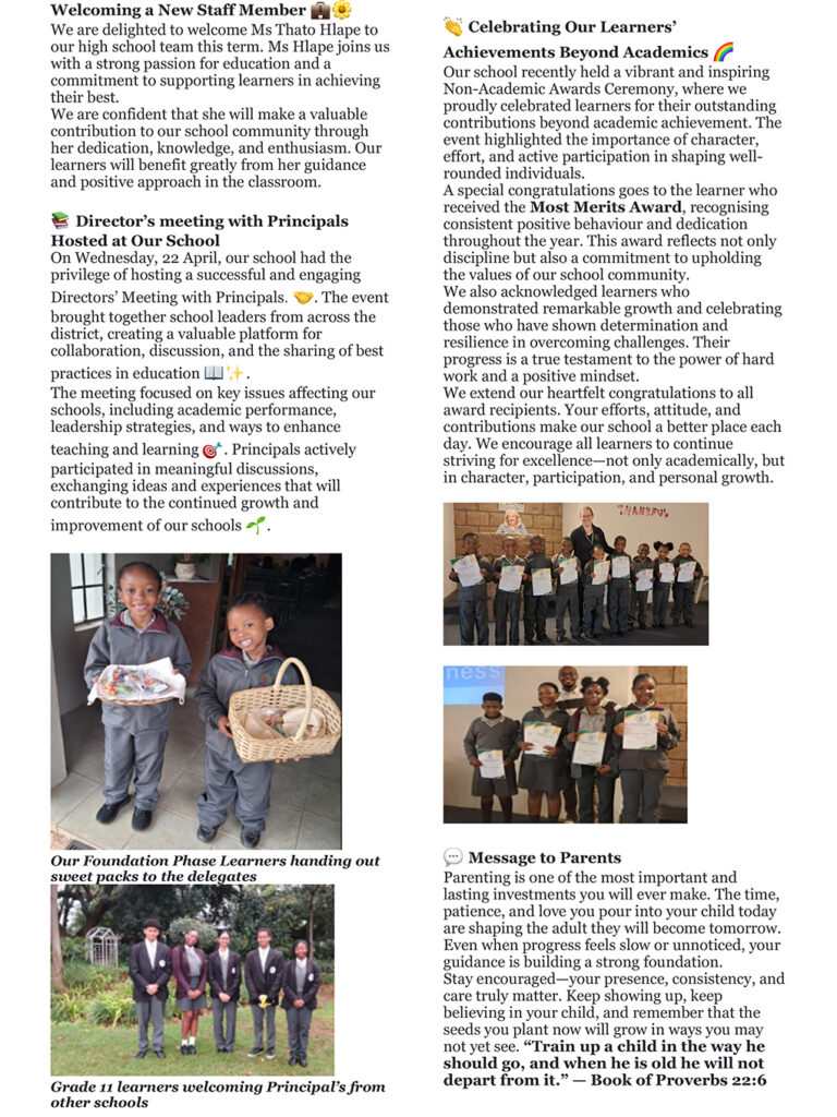 newsletter 24th april 2026